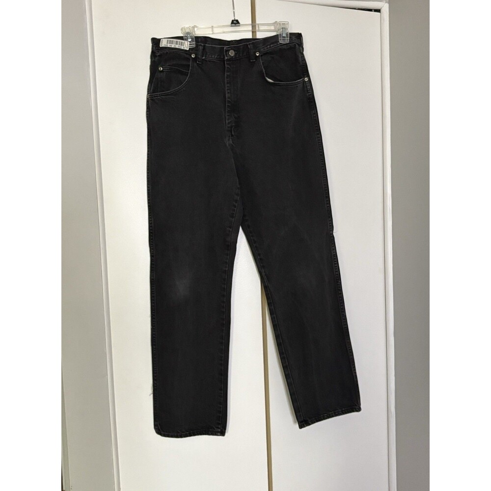 Wrangler Men's Straight Leg Work Jeans 36x34 Black Denim